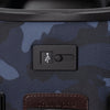 Close-up of the Travelpro Platinum Elite Spinner in Camouflage, featuring external USB Charging Port for on-the-go power.