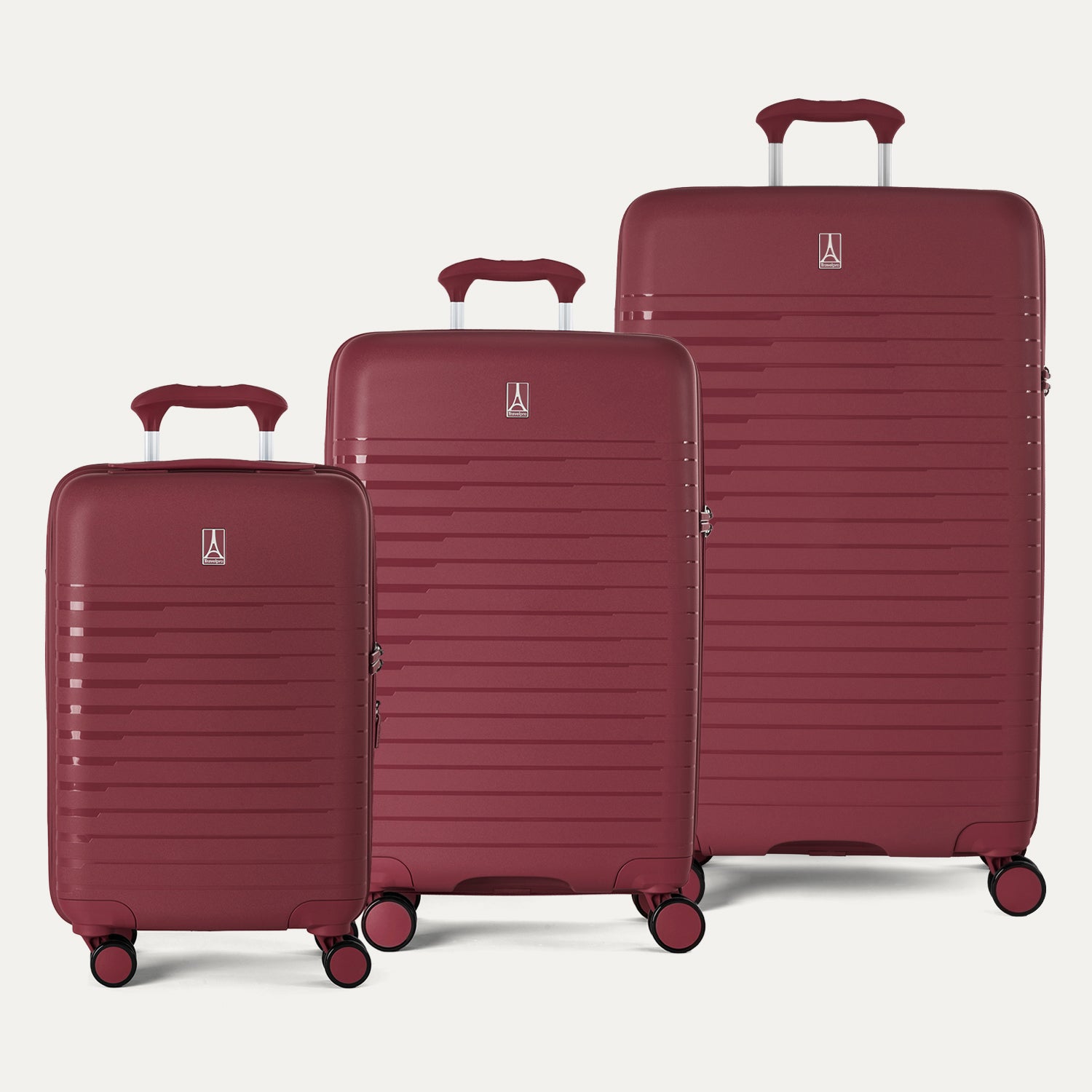 Optima® Expandable Compact Carry-On / Medium / Large Check-In Set (Tibetan Red)