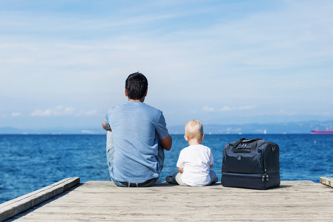 Father and baby on vacation together