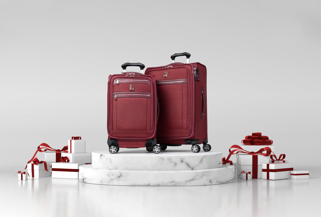 Platinum Elite carry-on and checked luggage set with gifts