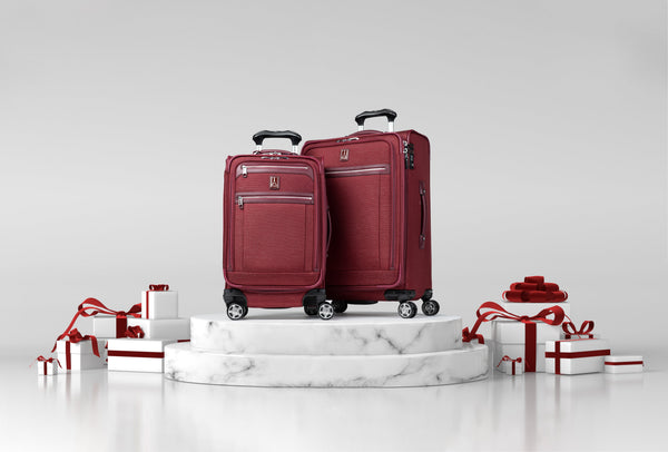 Platinum Elite carry-on and checked luggage set with gifts