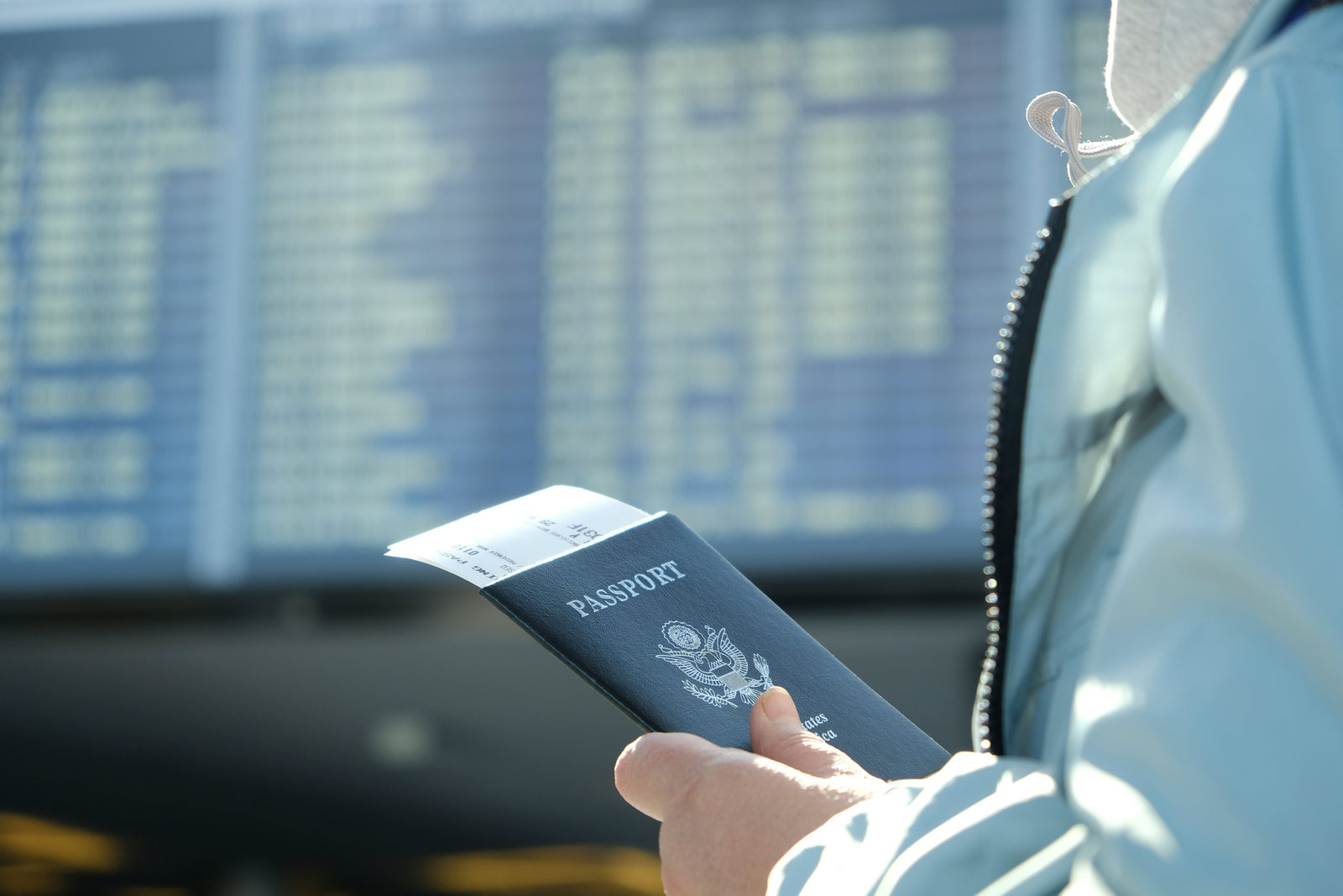 Person holding passport