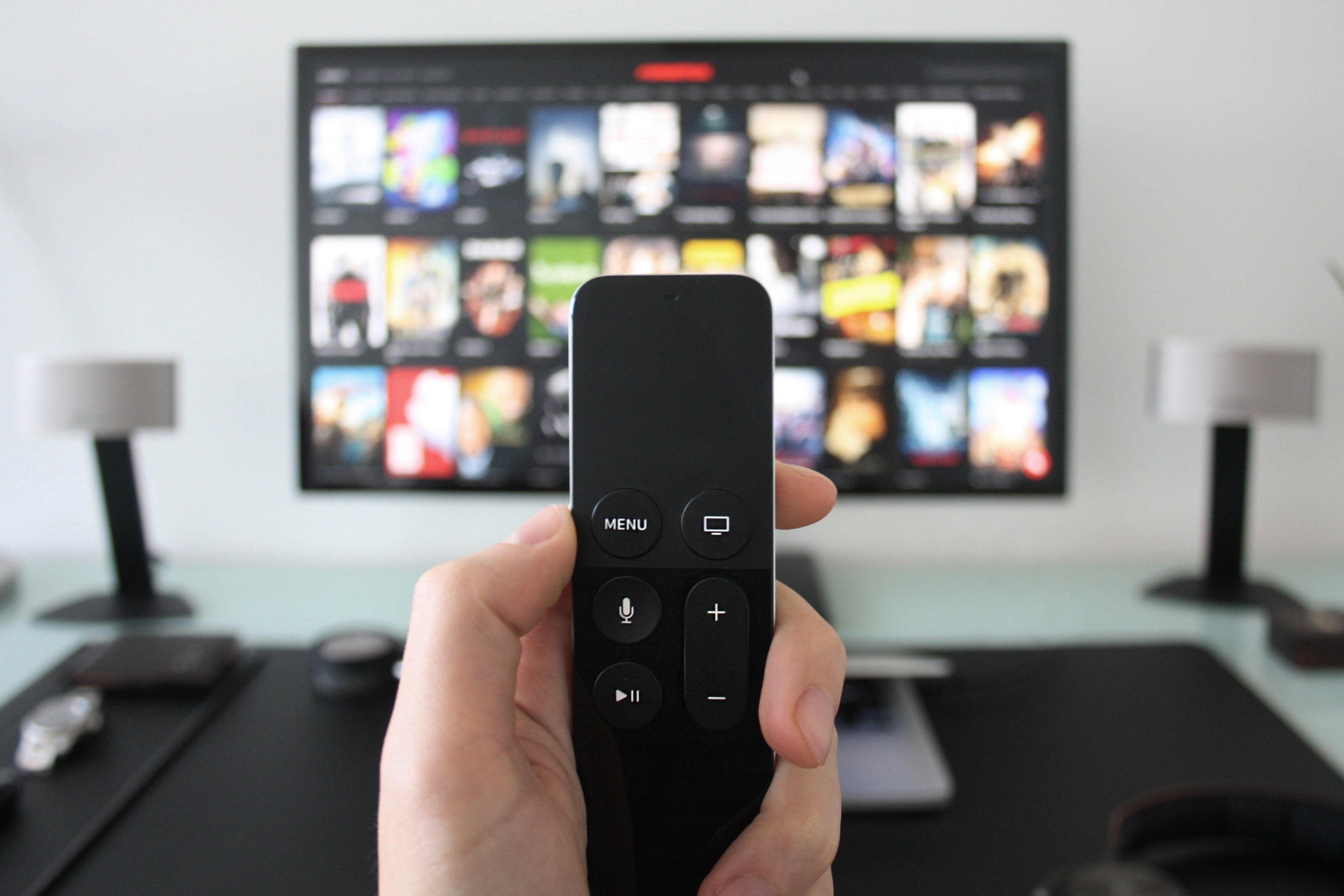 remote pointed at tv