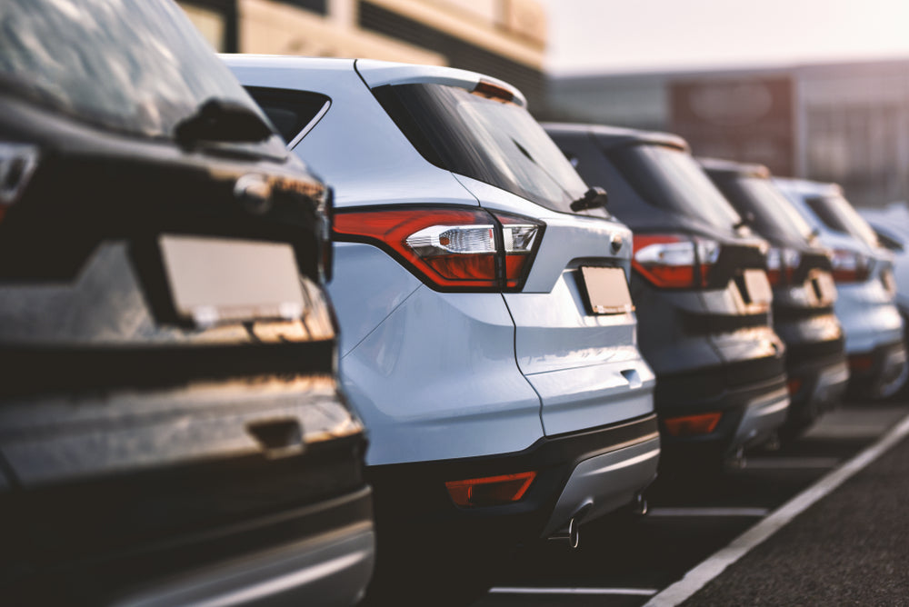 Cars lined up