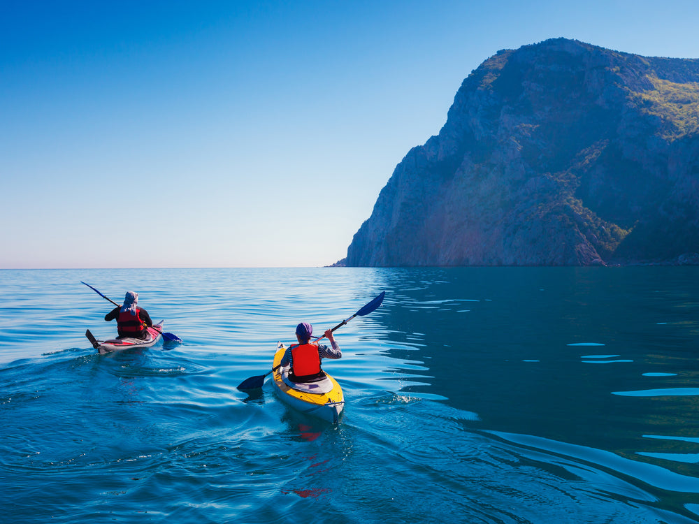 two people kayaking
