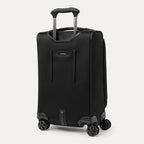 Vue arrière de la Classic Travelpro Crew Classic Spinner en noir, équipée d'une poignée PowerScope .

