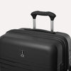 Valise noire avec le logo de la marque bien visible sur fond blanc