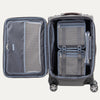 Open suitcase with interior organization panels on a white background
