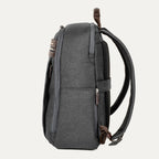 Side view of true navy backpack on a white background 