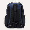 Rear view of aviator navy backpack on a white background 