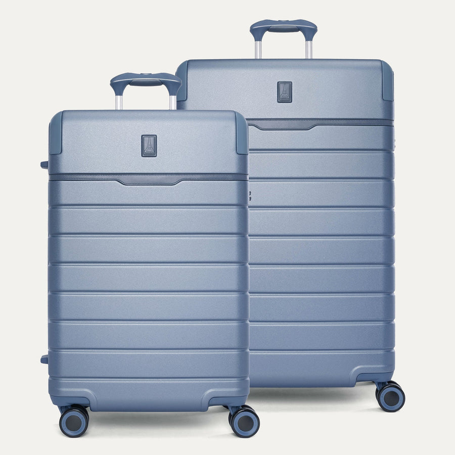 Travelpro Platinum Reserve Medium / Large Check-In Hardside Set in Steel Blue, both pieces shown together