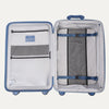 Open suitcase with interior organization panels on a white background