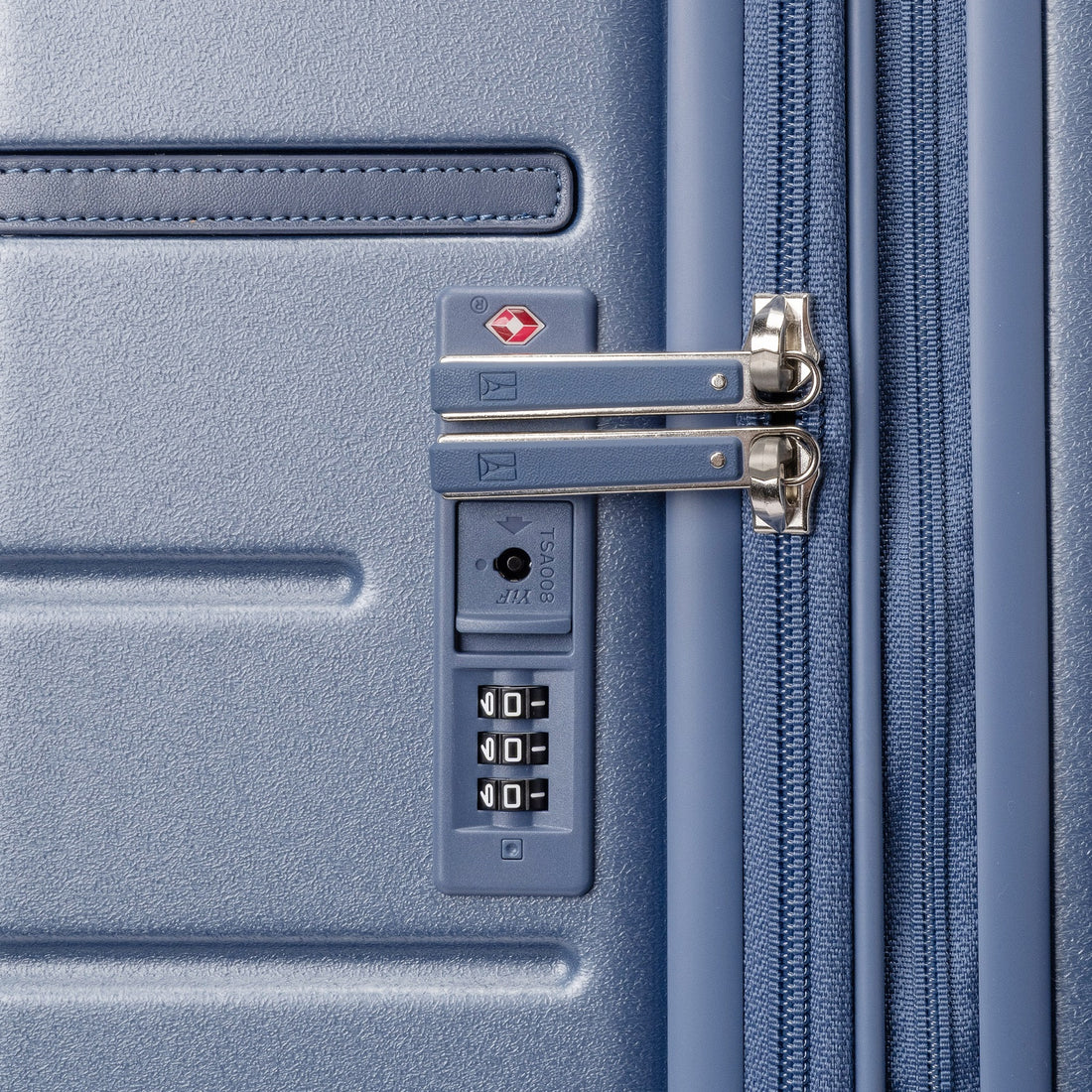 Built-in TSA lock on a Platinum Reserve suitcase